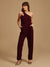 One Shoulder Jumpsuit With Swaroski Chain