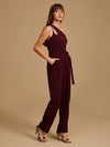 One Shoulder Jumpsuit With Swaroski Chain