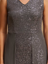 Sequin Maxi Dress With Overlay