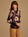 Floral Printed Top With Cut-Out