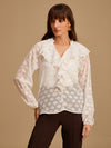 Front Ruffle Detail Blouse