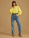 Cropped Shirt With Draw String Detail At Waist