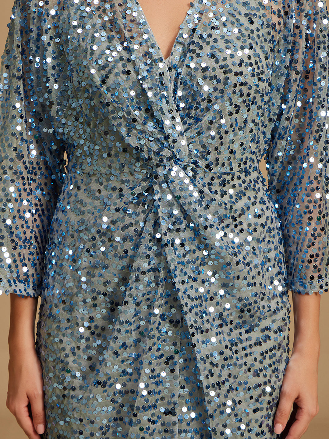 kazo sequin dress V Neck Sequin Maxi Dress KAZO