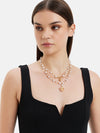 Faux Pearl Bead Double Necklace