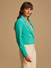 Lapel Collared Cropped Blazer