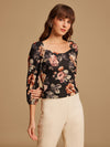 Stretchable Printed Top With Sweetheart Neckline