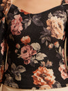 Stretchable Printed Top With Sweetheart Neckline