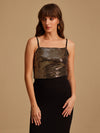 Stickon Sequin Crop Top With Straps