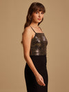 Stickon Sequin Crop Top With Straps