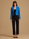 Lapel Collared Cropped Blazer