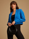 Lapel Collared Cropped Blazer