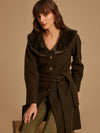 Overcoat With Fur Collar And Buttons