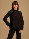 Raglan Sleeves Top With Embellishment