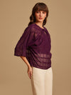 Flared Sleeve Jacquard Top