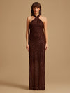 Sequin Halter Neck Maxi Dress