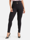 Front Button Detail High Rise Jeggings