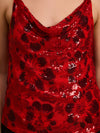 Ruby Noodle Strap Sequin Top