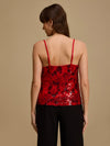 Ruby Noodle Strap Sequin Top