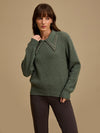 Textured Pullover With Collar And Embellishment