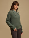 Textured Pullover With Collar And Embellishment