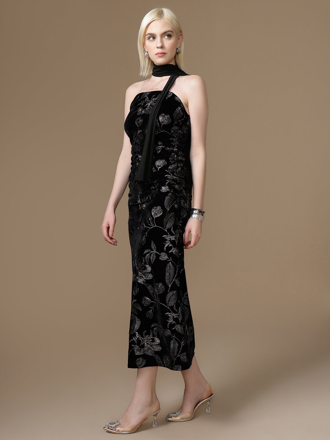 kazo party dresses Pink Flared Maxi Dress