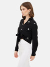 Devon Embroidered Crop Top With Tie-Knot