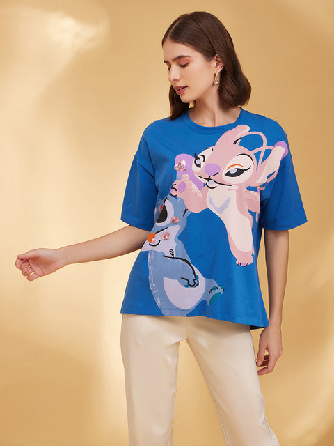 Stitch © Disney Printed T-Shirt With Sequin Work