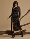 Kenny Printed Midi Dress With Slit