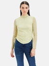 V-Neck Top With Turn-Up Sleeves