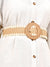 Broad Elastic Raffia Belt