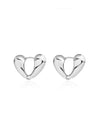 Chic Heart Contour Stud Earrings