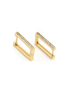 Rectangular Embellished Mini Hoops