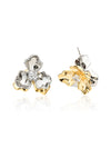 Aurelia Dual-Tone Metallic Flower Earrings