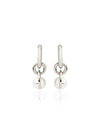 Glamorous Dual-Ring Pearl Earrings