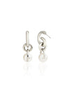 Glamorous Dual-Ring Pearl Earrings