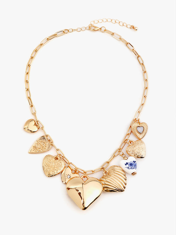 Heartbound Stacked Charm Necklace