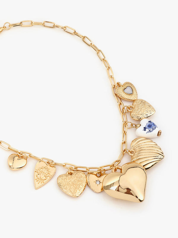 Heartbound Stacked Charm Necklace