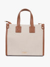 TWO TONE CANVAS SATCHEL BAG