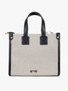 TWO TONE CANVAS SATCHEL BAG