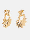 Irregular Metal Texture Leaf Earrings