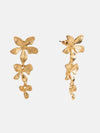 Triple Flower Dangle Drop Earrings