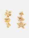 Triple Flower Dangle Drop Earrings