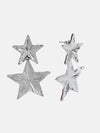 Silver Double Star Earrings