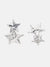 Silver Double Star Earrings