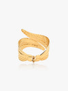 Glamorous Leaf Detail Bangle Bracelet