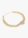 Glamorous Heart-Embellished Chain Bracelet