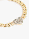 Glamorous Heart-Embellished Chain Bracelet