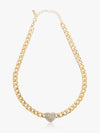 Glamorous Heart-Embellished Chain Necklace