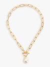 Chic White Pearl Drop Necklace