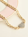 Glamorous Heart-Embellished Chain Necklace